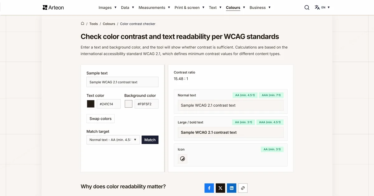 Color contrast checker