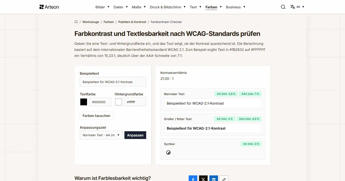 Farbkontrast-Checker