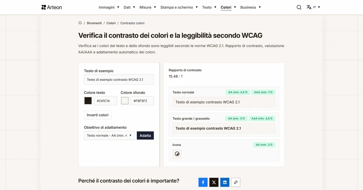 Verificatore contrasto colori