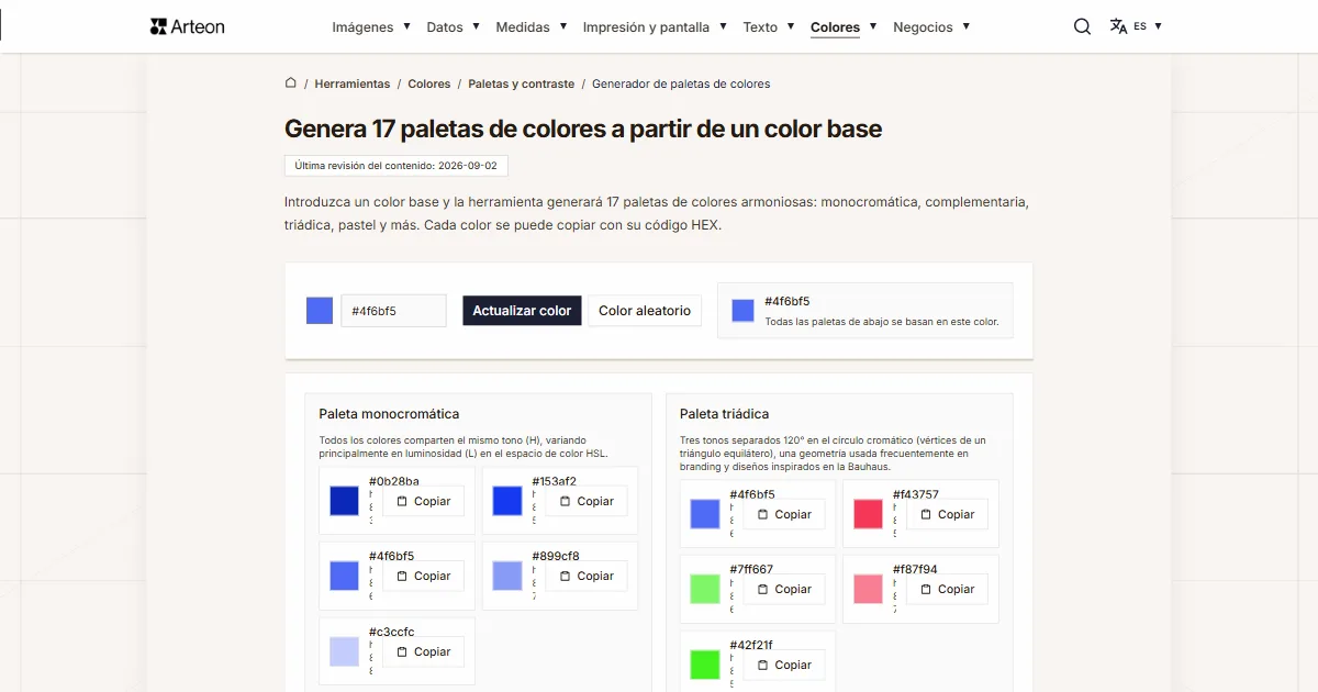 Generador de paletas de colores