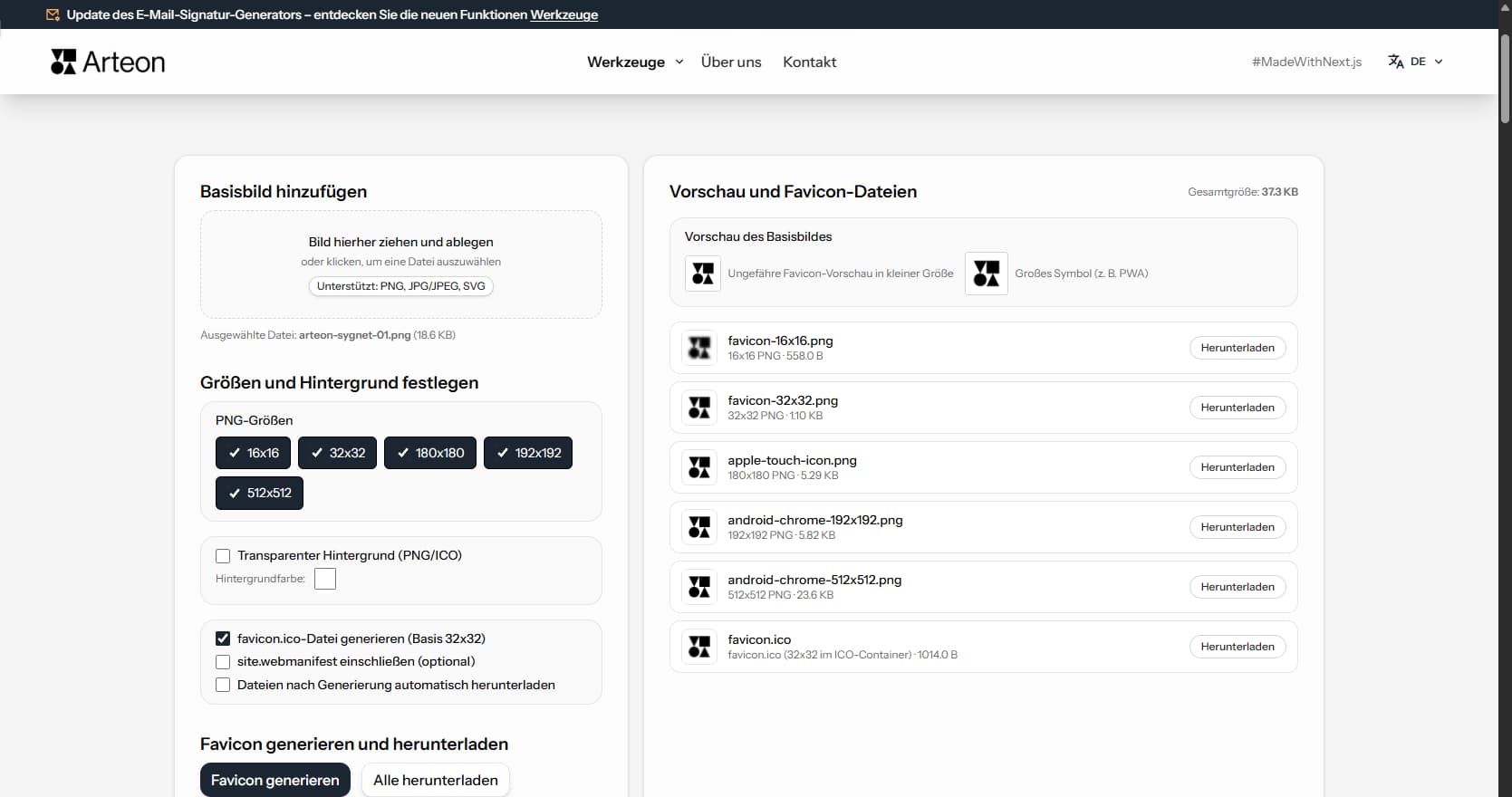Favicon-Generator Arteon