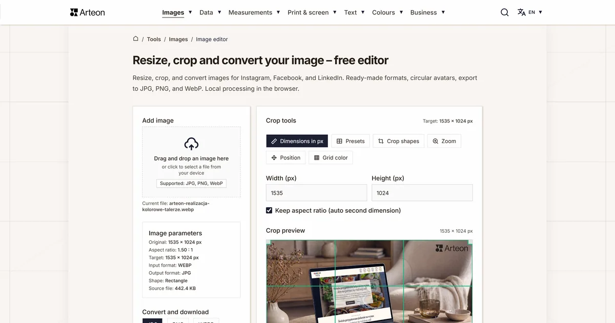 Online image editor
