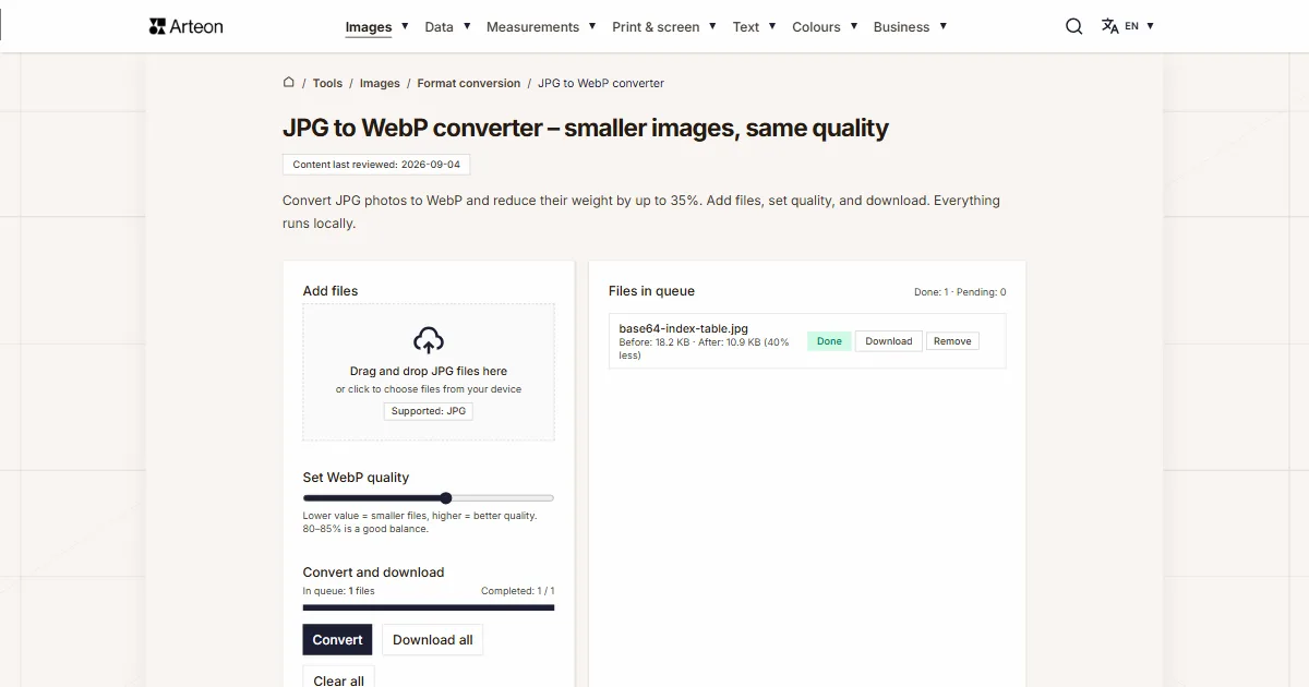 JPG to WebP