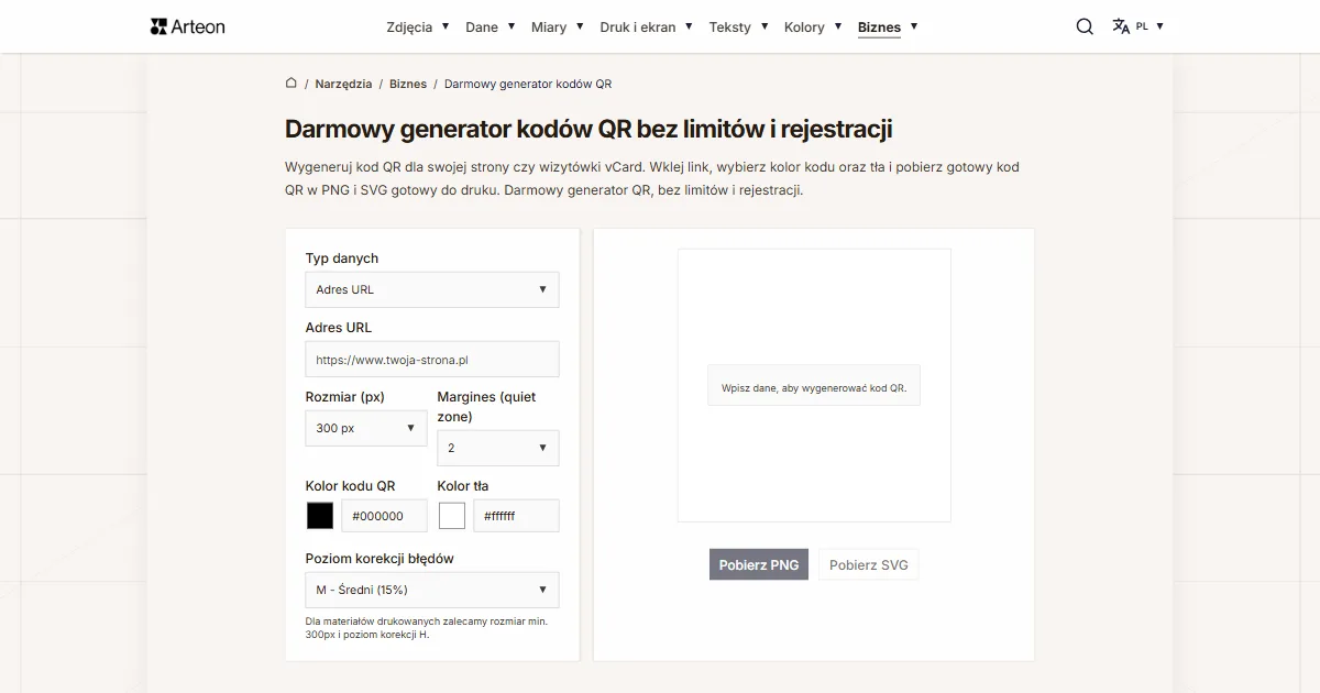 Generator kodów QR