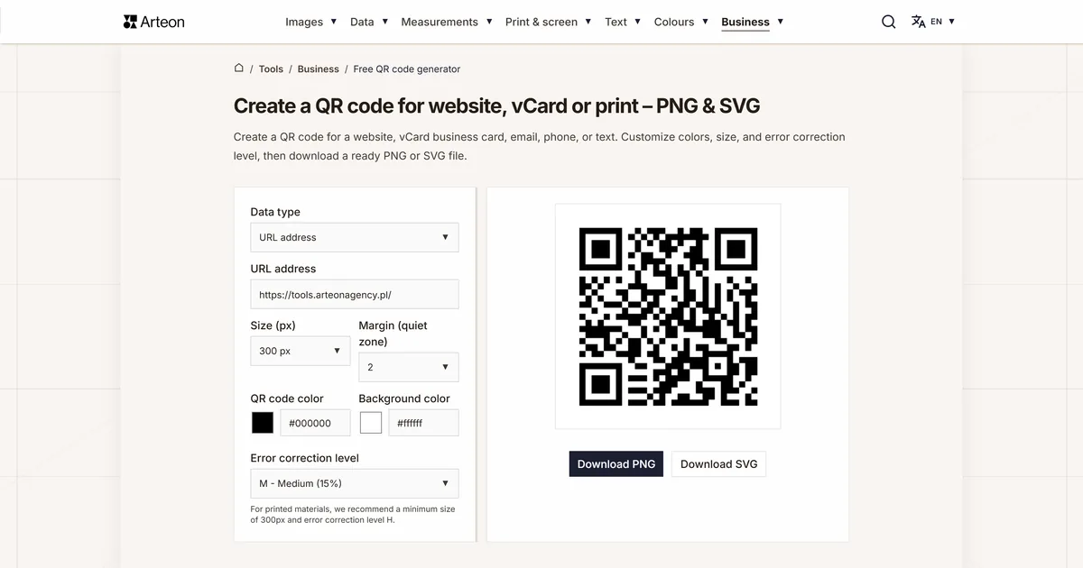Free QR code generator