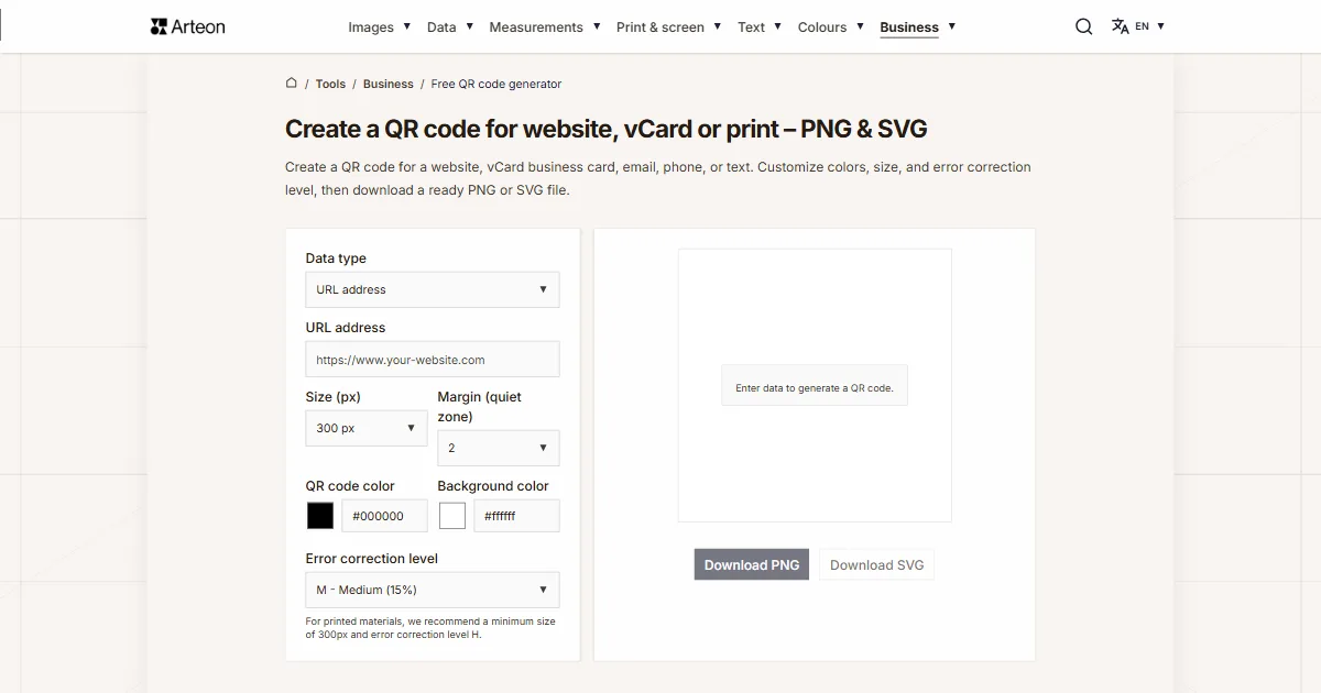 Free QR code generator