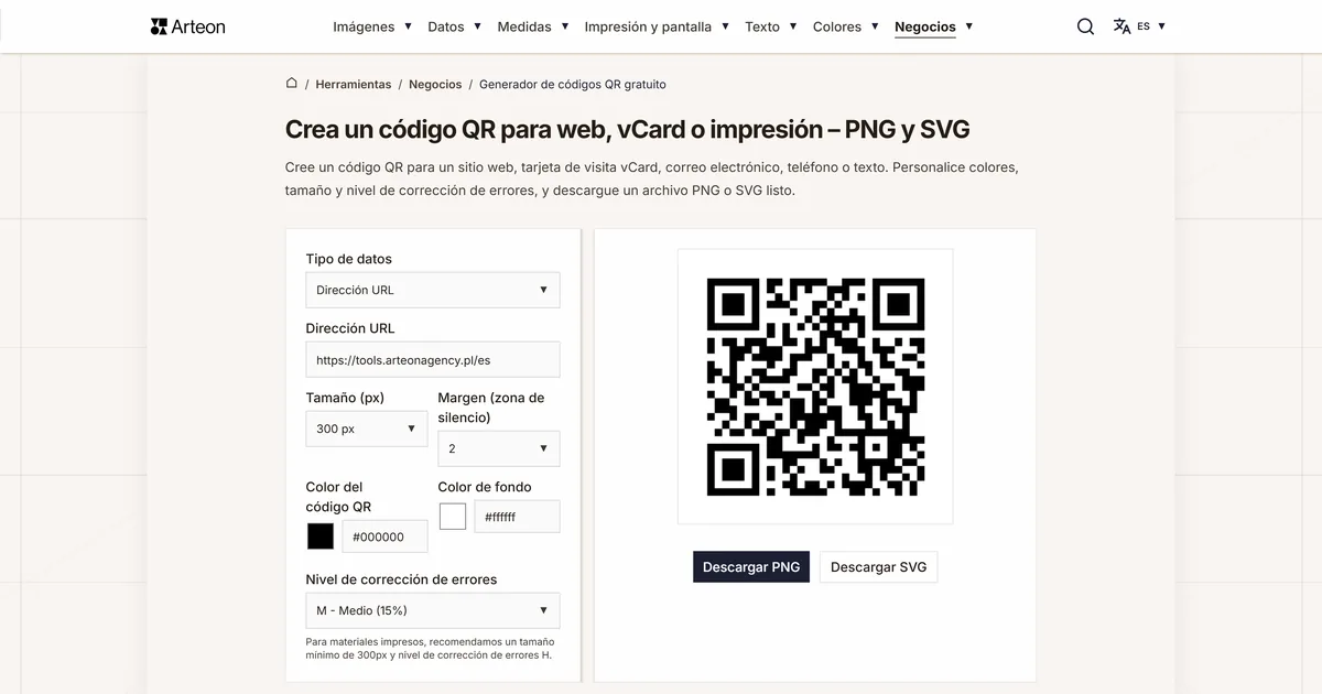Generador de códigos QR gratuito