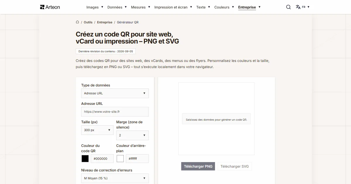 Générateur de codes QR gratuit