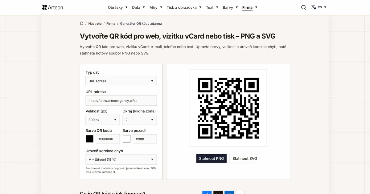Generátor QR kódu zdarma