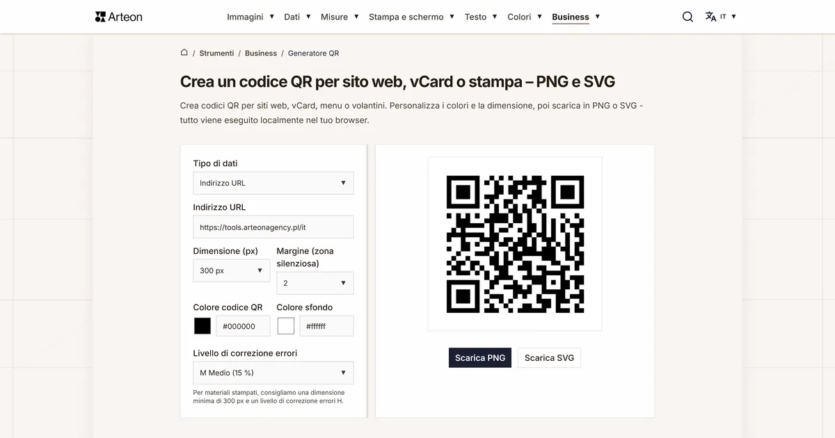 Generatore di codici QR gratuito